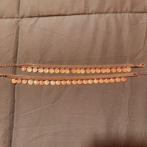 silver dangle anklets